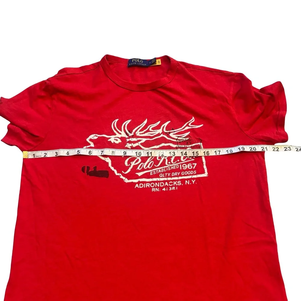 Polo Ralph Lauren Red Adirondacks NY Elk Graphic T-Shirt Mens Medium